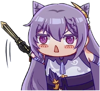 🔪 emoji Keqing Waifu Telegram sticker 18 of 72