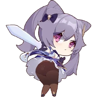 😒 emoji Keqing Waifu Telegram sticker 17 of 72