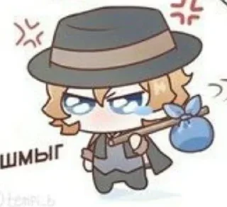 😥 emoji <<Накахара Чуя. By @stikserai Telegram sticker 24 of 74