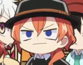 🙂 emoji <<Накахара Чуя. By @stikserai Telegram sticker 17 of 74