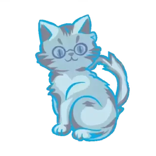 🦁 emoji Голубая Кошечка Telegram sticker 8 of 8