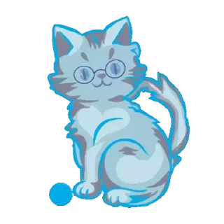 🦁 emoji Голубая Кошечка Telegram sticker 6 of 8