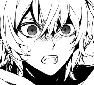 😧 emoji ;;Mikaela Hyakuya Telegram sticker 11 of 19