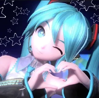 ❤️ emoji 💋hatsume miku💋 Telegram sticker 1 of 10