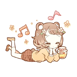 🎶 emoji Милая-тян @tg_sticks Telegram sticker 19 of 32