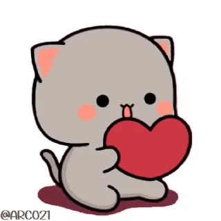 ♥️ emoji Peach Cat 2 @pikline Telegram sticker 9 of 120
