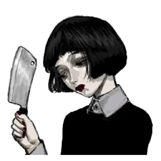 🔪 emoji Грустная девочка @tg_sticks Telegram sticker 18 of 30