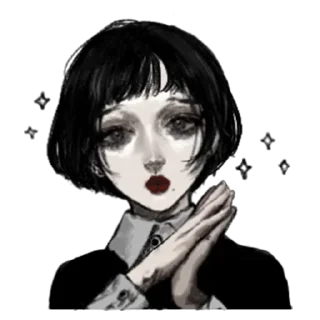 👏 emoji Грустная девочка @tg_sticks Telegram sticker 10 of 30