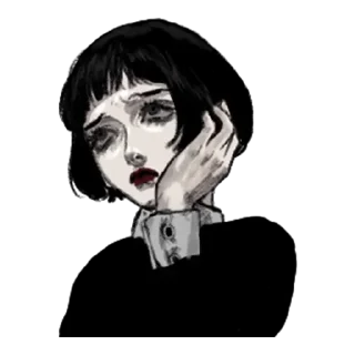 😒 emoji Грустная девочка @tg_sticks Telegram sticker 15 of 30