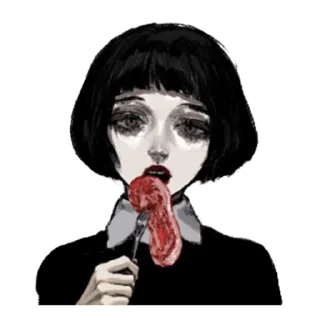 🥩 emoji Грустная девочка @tg_sticks Telegram sticker 23 of 30