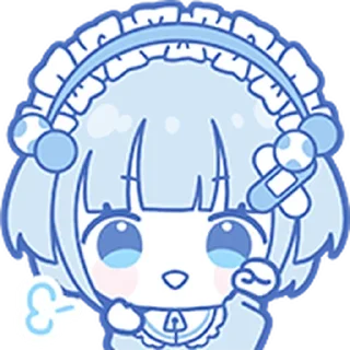 Sticker from lignt blue girl emoji @xkysluv