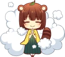 😌 emoji Tanuki & Fox girl :: @line_stickers Telegram sticker 19 of 40