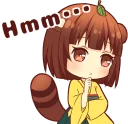 😶 emoji Tanuki & Fox girl :: @line_stickers Telegram sticker 23 of 40