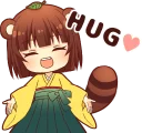 🤗 emoji Tanuki & Fox girl :: @line_stickers Telegram sticker 21 of 40