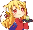 🙂 emoji Tanuki & Fox girl :: @line_stickers Telegram sticker 6 of 40