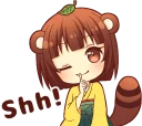 😉 emoji Tanuki & Fox girl :: @line_stickers Telegram sticker 11 of 40