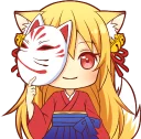 🙂 emoji Tanuki & Fox girl :: @line_stickers Telegram sticker 18 of 40