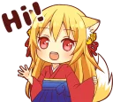 😀 emoji Tanuki & Fox girl :: @line_stickers Telegram sticker 8 of 40