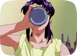 🍺 emoji Мисато Кацураги・polina._.gl Telegram sticker 6 of 10