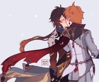 👨‍❤️‍💋‍👨 emoji Чжунчи канон Telegram sticker 20 of 117