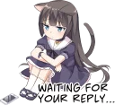 😞 emoji Tsundere Cat Girl Miyako Telegram sticker 4 of 40