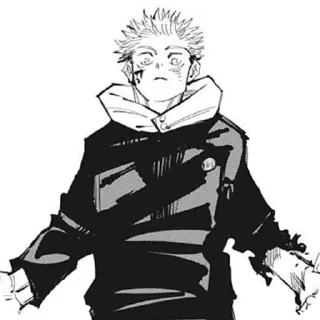 😟 emoji ꒰ 🐍 ꒱ Yᥙji Iᴛᥲɗ᧐ri BW @jjk_stickersOG Telegram sticker 17 of 103