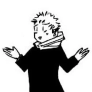 😅 emoji ꒰ 🐍 ꒱ Yᥙji Iᴛᥲɗ᧐ri BW @jjk_stickersOG Telegram sticker 4 of 103