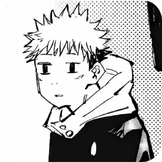 😑 emoji ꒰ 🐍 ꒱ Yᥙji Iᴛᥲɗ᧐ri BW @jjk_stickersOG Telegram sticker 1 of 103