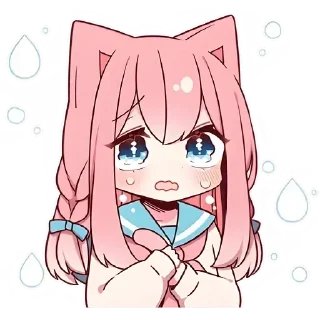 😢 emoji Neko V1 [@b1ackchannel] Telegram sticker 14 of 40
