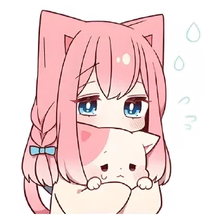 😢 emoji Neko V1 [@b1ackchannel] Telegram sticker 13 of 40