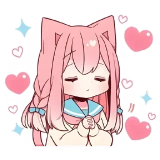 😌 emoji Neko V1 [@b1ackchannel] Telegram sticker 5 of 40