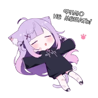 😴 emoji Neko V3 [@b1ackchannel] Telegram sticker 8 of 14