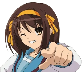 👇 emoji Haruhi Telegram sticker 1 of 53