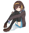 😕 emoji Haruhi Suzumiya by @Splenta Telegram sticker 11 of 30