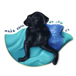 Sticker from Irvin the dog