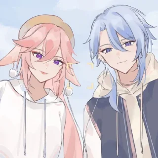 🌷 emoji Аято & Яэ Мико • @itsgensharts Telegram sticker 1 of 90
