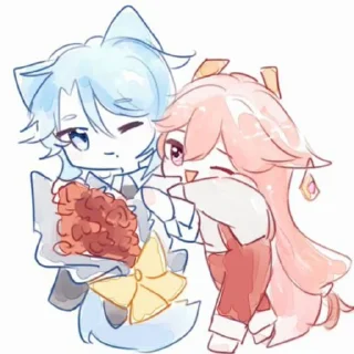 🌷 emoji Аято & Яэ Мико • @itsgensharts Telegram sticker 20 of 90