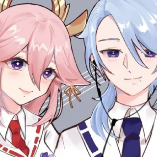 🌷 emoji Аято & Яэ Мико • @itsgensharts Telegram sticker 3 of 90