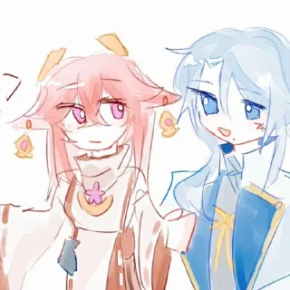 🌷 emoji Аято & Яэ Мико • @itsgensharts Telegram sticker 19 of 90