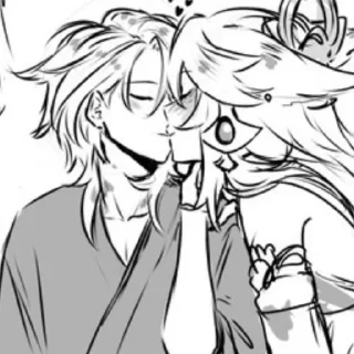 🌷 emoji Аято & Яэ Мико • @itsgensharts Telegram sticker 6 of 90