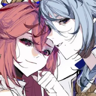 🌷 emoji Аято & Яэ Мико • @itsgensharts Telegram sticker 11 of 90