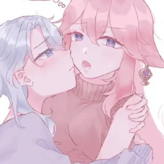 🌷 emoji Аято & Яэ Мико • @itsgensharts Telegram sticker 21 of 90