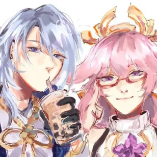 🌷 emoji Аято & Яэ Мико • @itsgensharts Telegram sticker 24 of 90