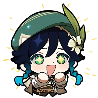 Sticker from genshin official chibi emotes