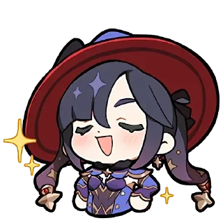 Sticker from genshin official chibi emotes