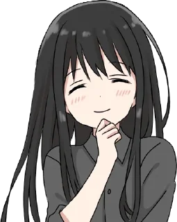 Sticker from Girl with black hair long