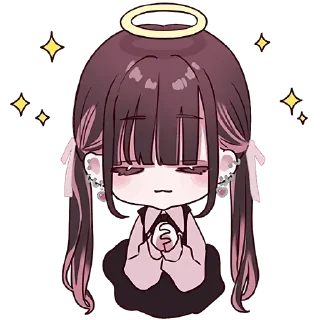 😇 emoji かわいい女の子。♡ Telegram sticker 20 of 20
