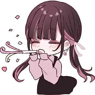 🥳 emoji かわいい女の子。♡ Telegram sticker 6 of 20