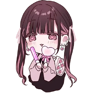 😍 emoji かわいい女の子。♡ Telegram sticker 8 of 20