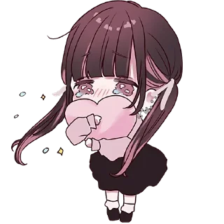 😭 emoji かわいい女の子。♡ Telegram sticker 11 of 20